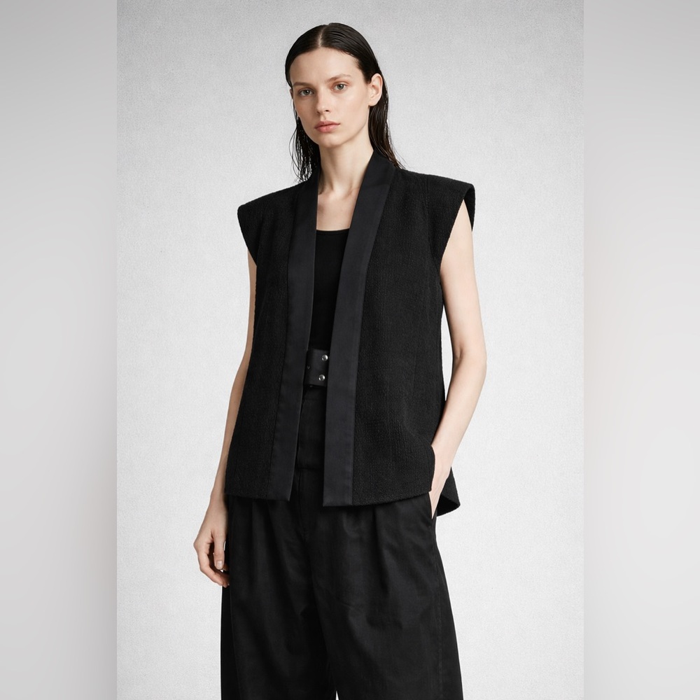 Rick Owens Black Textured Cotton Vest US 4 Made in Italy Avant Garde Minimalist - Picture 15 of 16